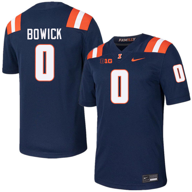 #0 Justin Bowick Illinois Fighting Illini Football Jersey,Uniforms-Navy #0 Justin Bowick Illinois Fighting Illini Football Jersey,Uniforms-Navy